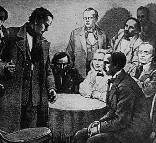 Image from entry Cyril and Methodius Brotherhood (etching by I Filonov 1963) s in the Internet Encyclopedia of Ukraine